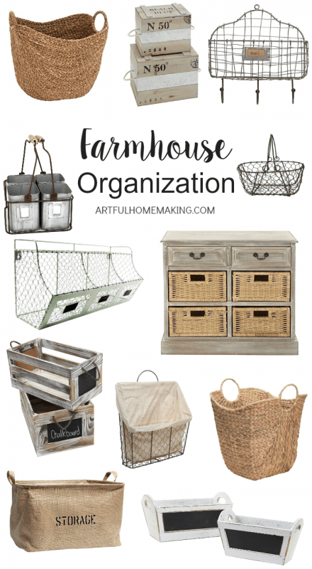 These baskets and bins are great for farmhouse style organization!