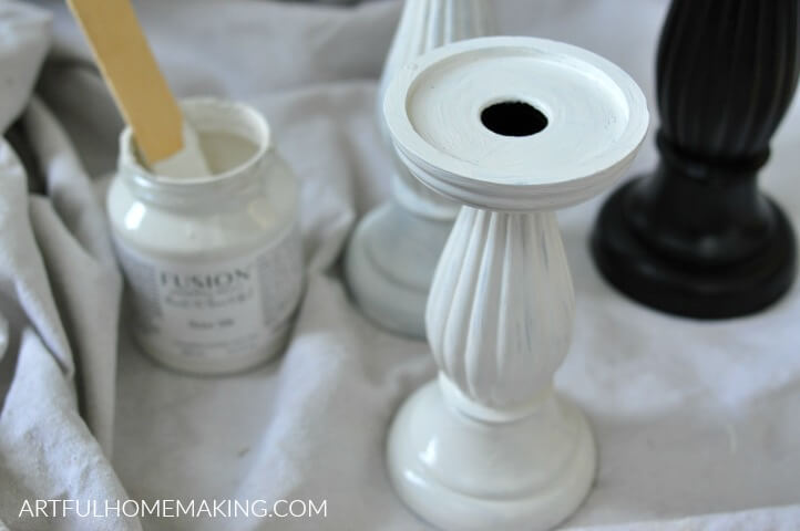 farmhouse fusion mineral paint candlesticks