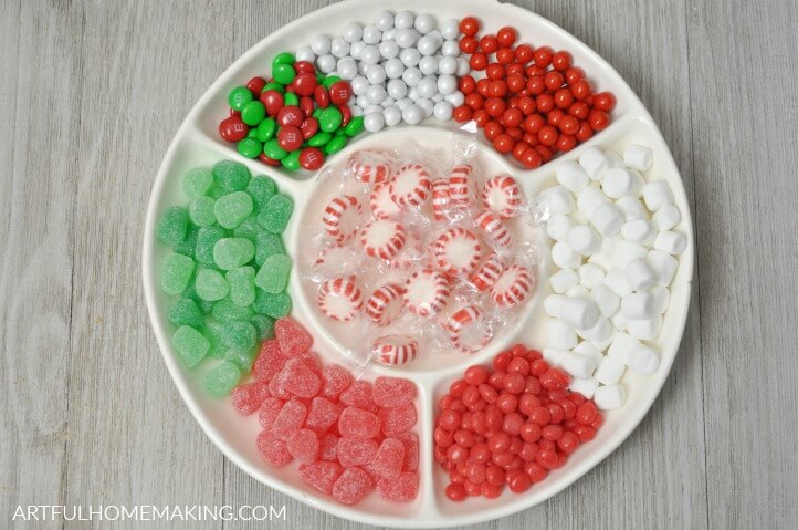 candy used to decorate an easy no-bake gingerbread house