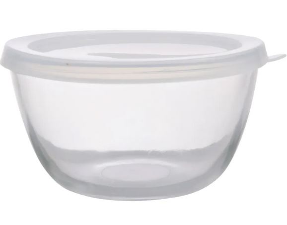 dollare store glass storage bowl with lid