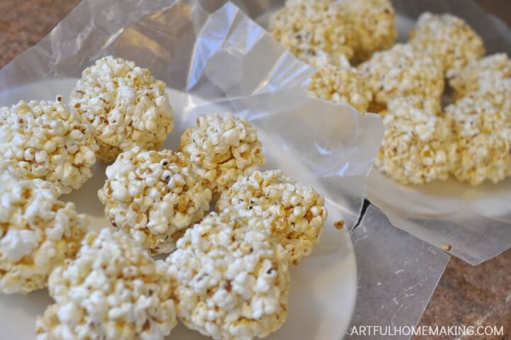 gluten-free homemade honey popcorn balls