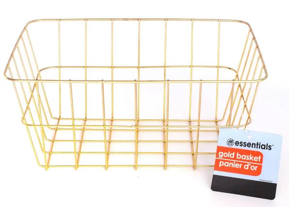 dollar store gold metal storage basket