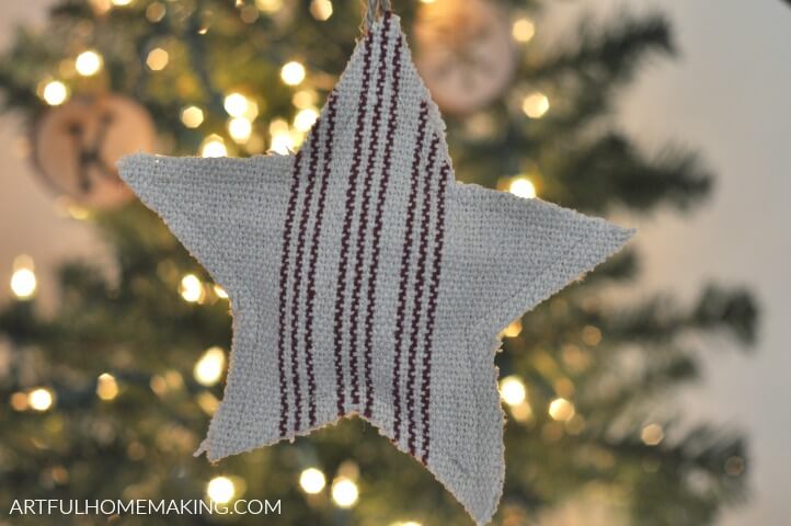 grain sack christmas ornament