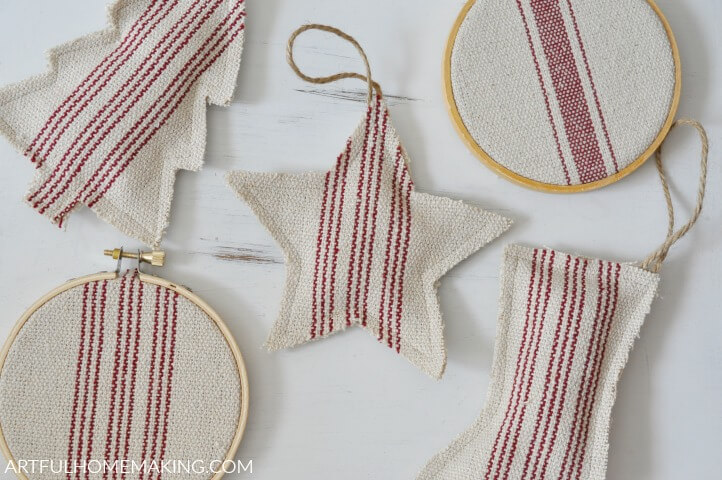 grain sack christmas ornaments