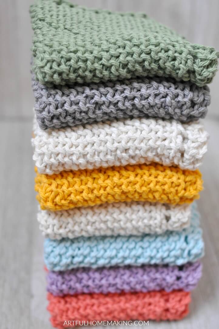 Free & Easy knitted dishcloth pattern for beginners [+video instruction]