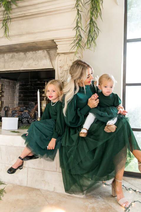 green mommy and me dresses