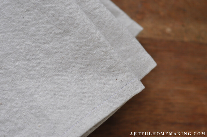 linen cloth napkins tutorial