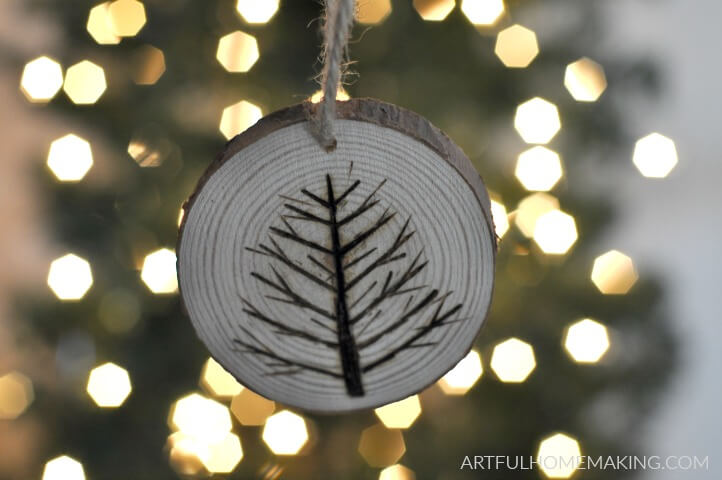 wood slice christmas ornaments