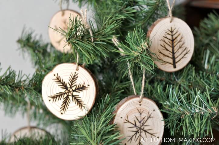 wood slice christmas ornaments