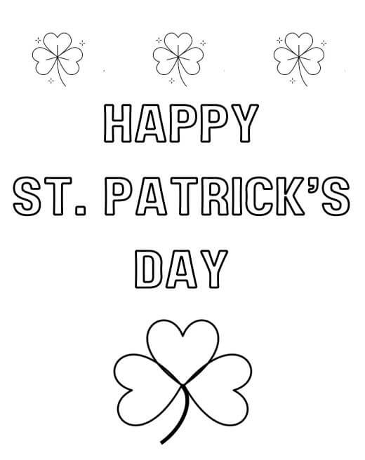 Happy St. Patrick's Day printable coloring page