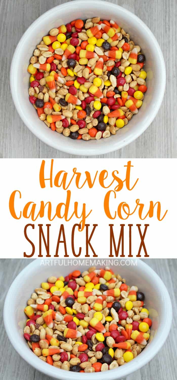 Make this delicious Harvest Candy Corn Snack Mix for your next fall party or family gathering!