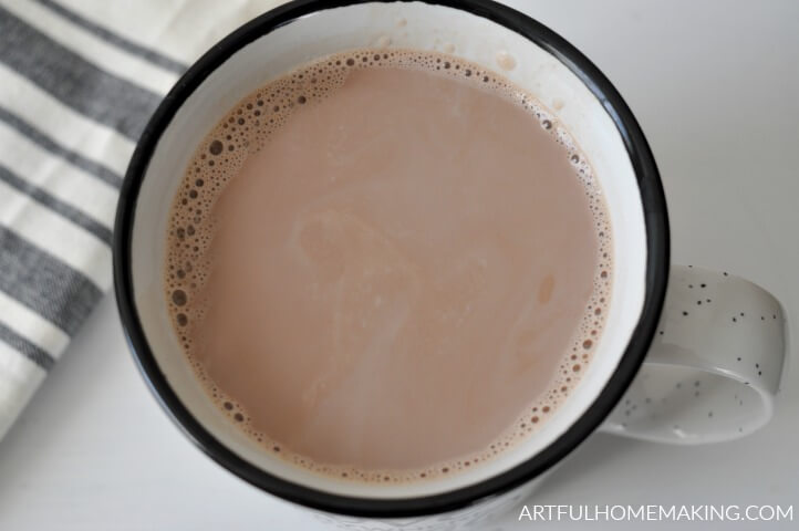 Mug full of healthy hot cocoa.