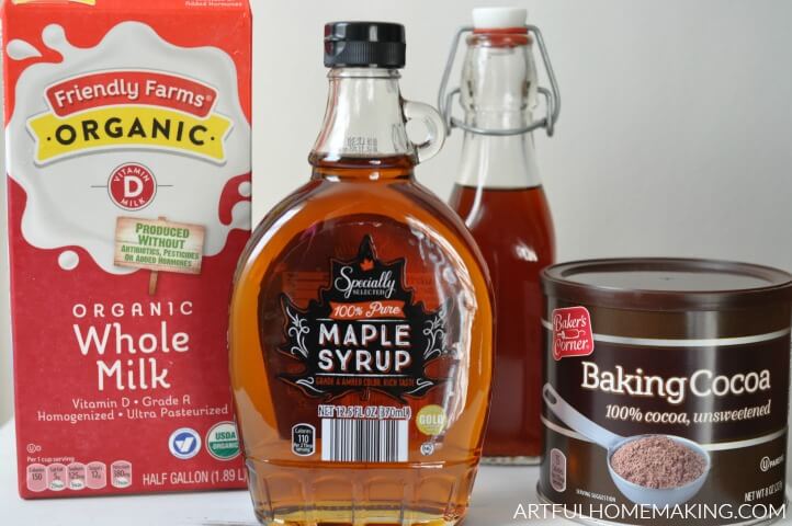 Ingredients for homemade healthy hot cocoa.