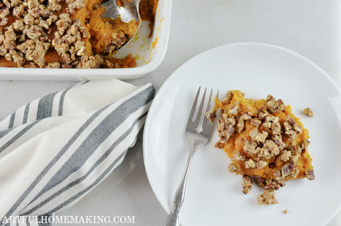 sweet potato casserole on plate