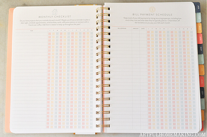monthly checklist page