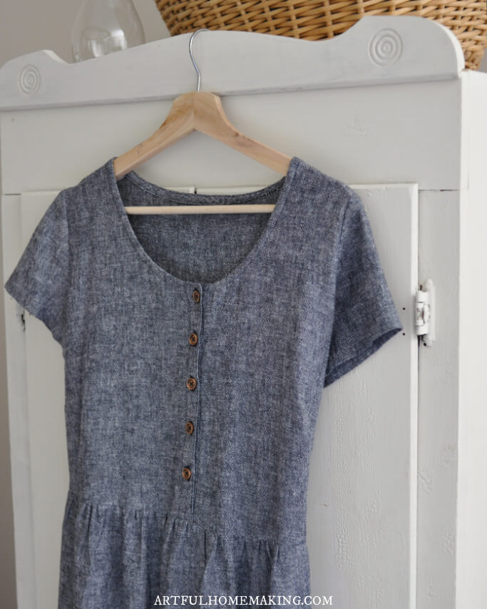 make your own clothes navy linen dress