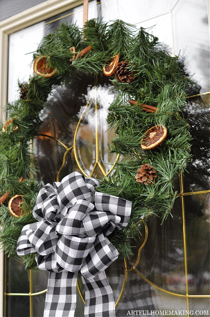 Buffalo Check Christmas Wreath DIY Tutorial - Artful Homemaking