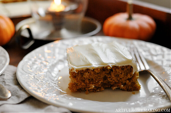 Pumpkin Bars with Cream Cheese Frosting