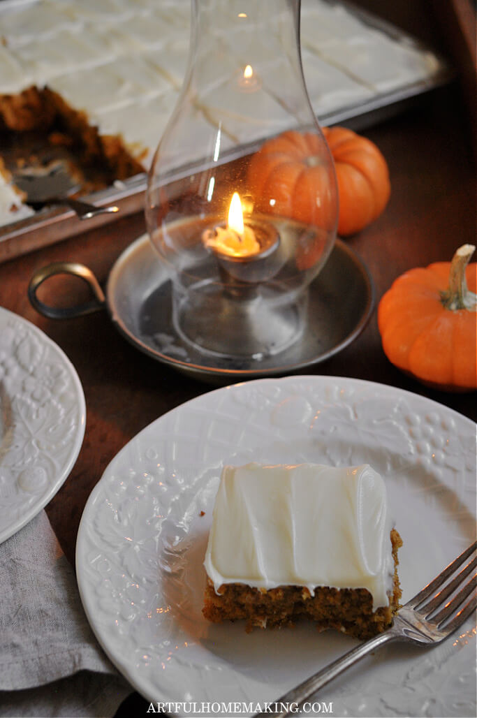 pumpkin bars on table