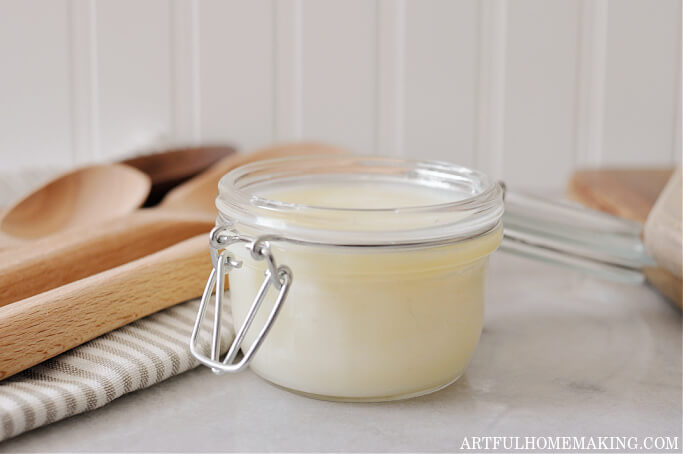 homemade wooden board butter