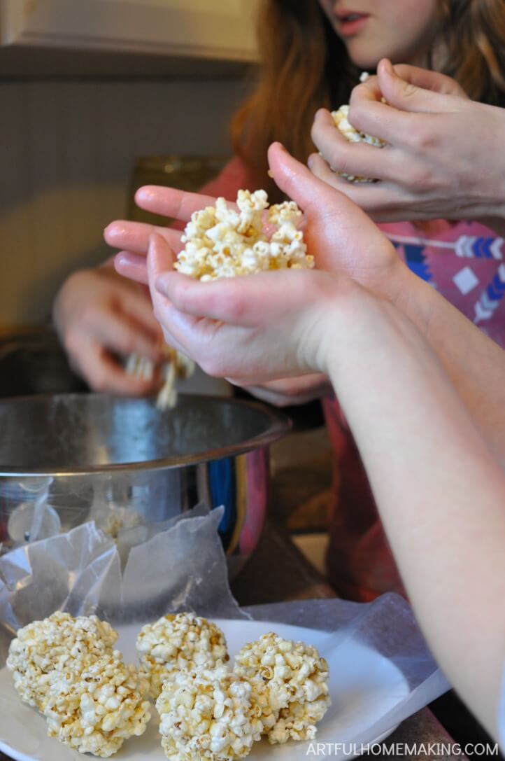 gluten-free homemade honey popcorn balls