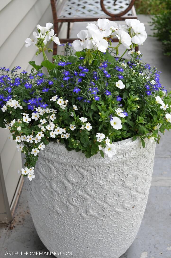 white container garden planter