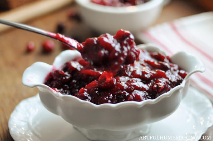 whole berry cranberry sauce in serving dish