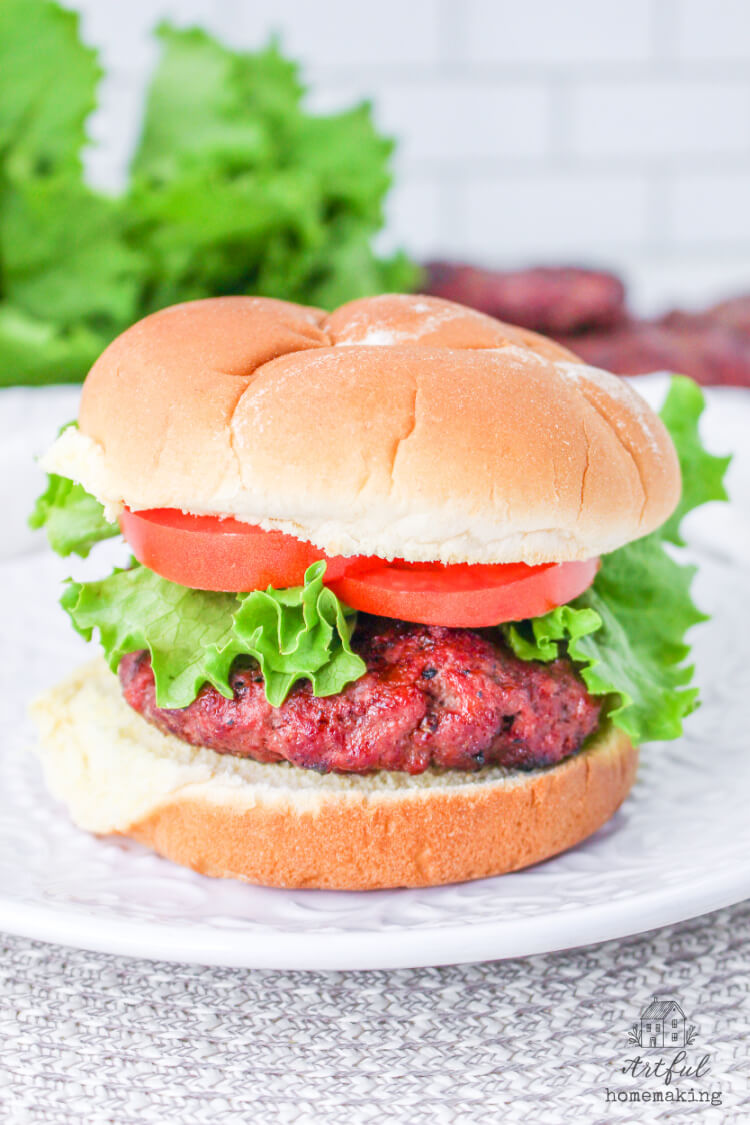 a finished teriyaki burger on a bun