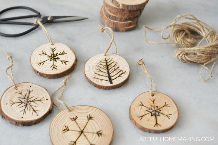 natural wood christmas ornaments