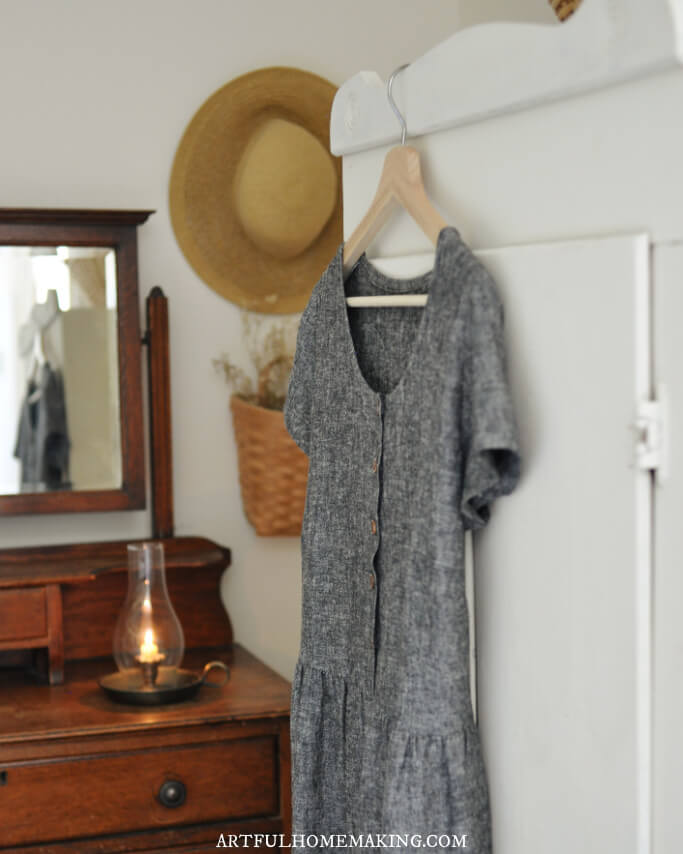 handmade black linen dress