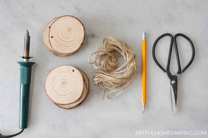 Rustic Wood Slice Christmas Ornaments DIY Tutorial - Artful Homemaking