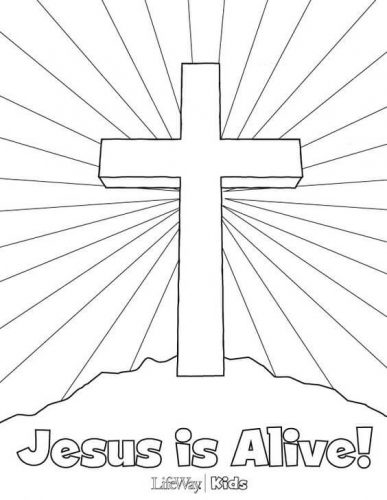 Christian Easter coloring page cross