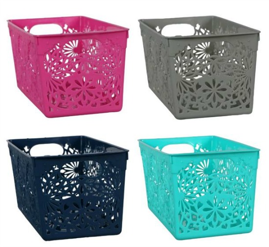 dollar store laser-cut storage bins