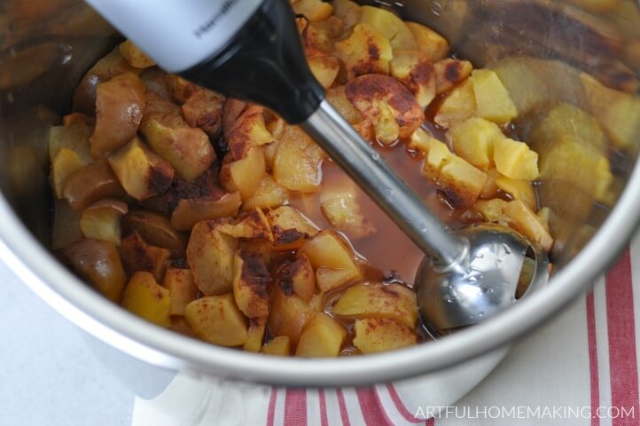 immersion blender blending apples