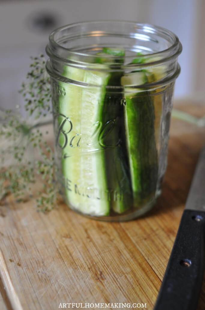 cucumber spears in jar