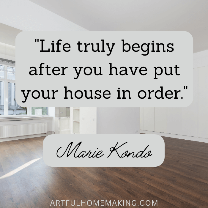 marie kondo decluttering quote