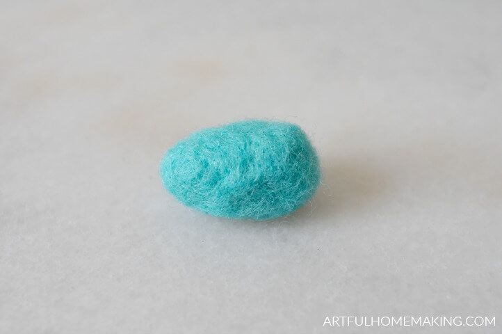 needle felted wool egg