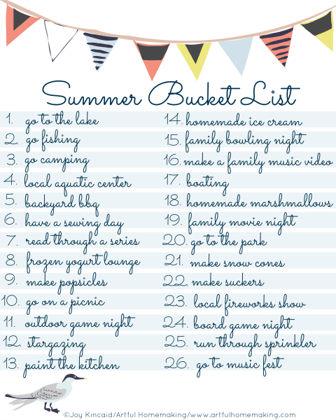 our summer bucket list