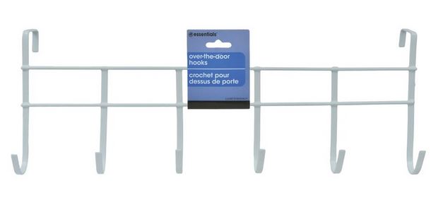 dollar store over-the-door metal hook rack