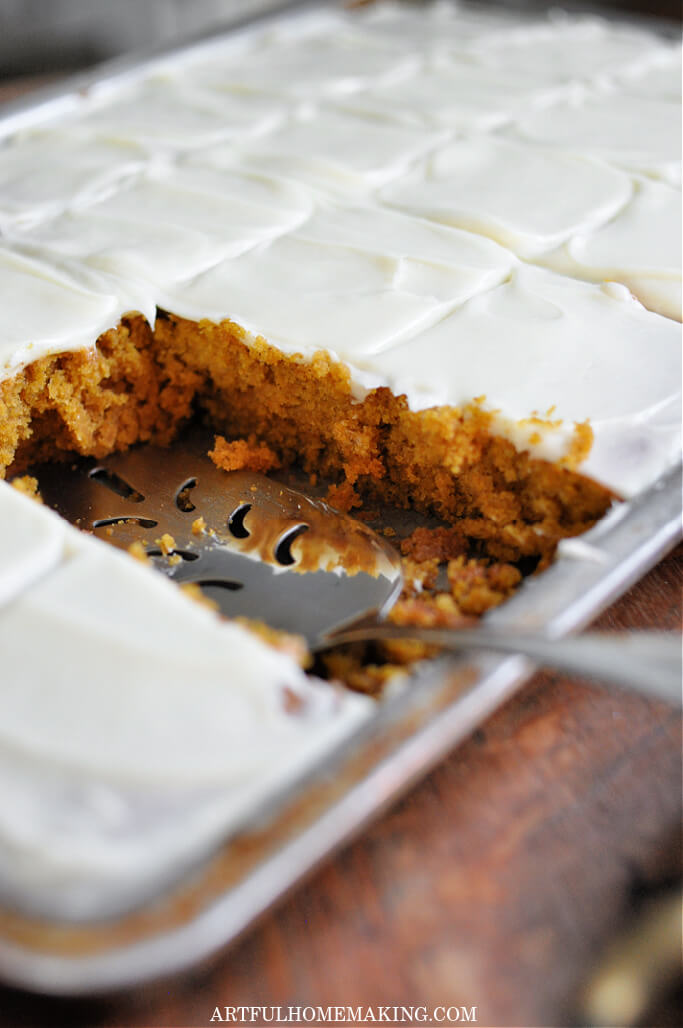 pumpkin bars in pan