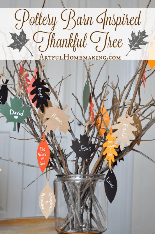 Count your blessings with this pottery barn inspired thankful tree!