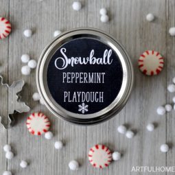 Snowball Peppermint Playdough + Free Printable Tags