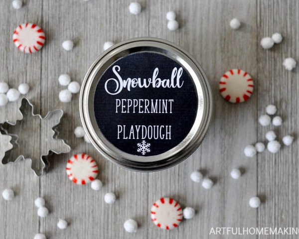 snowball peppermint playdough
