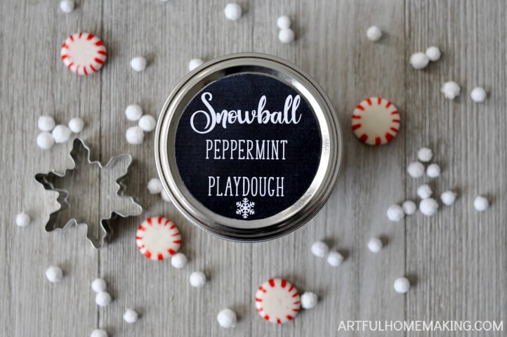 snowball peppermint playdough
