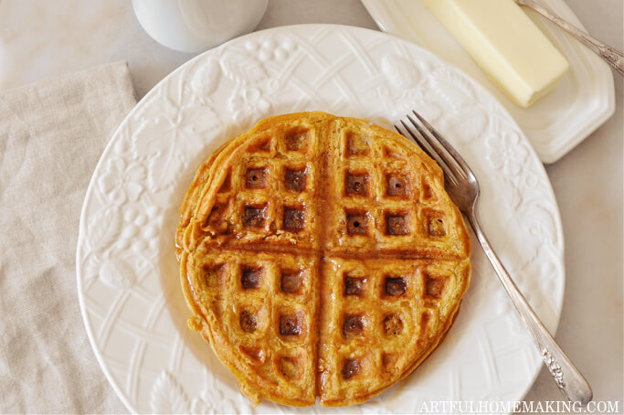 Healthy Pumpkin Waffles Recipe (Whole Wheat Flour)