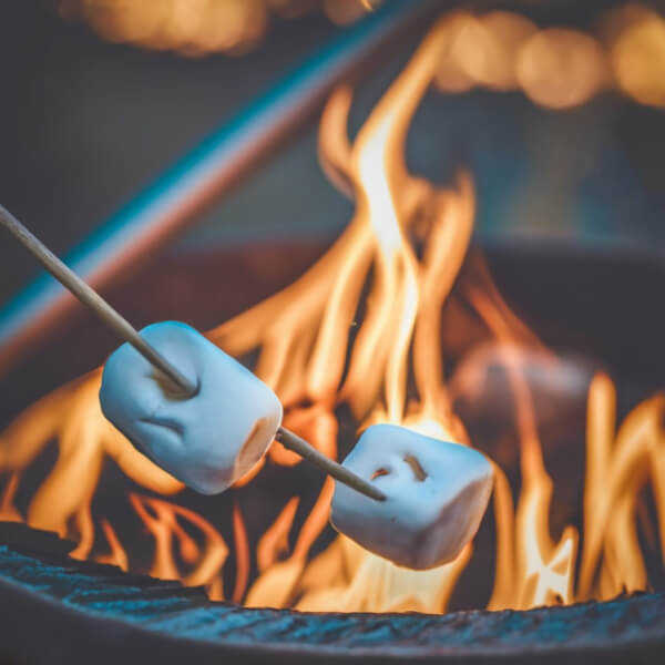 making s'mores on Christmas Eve