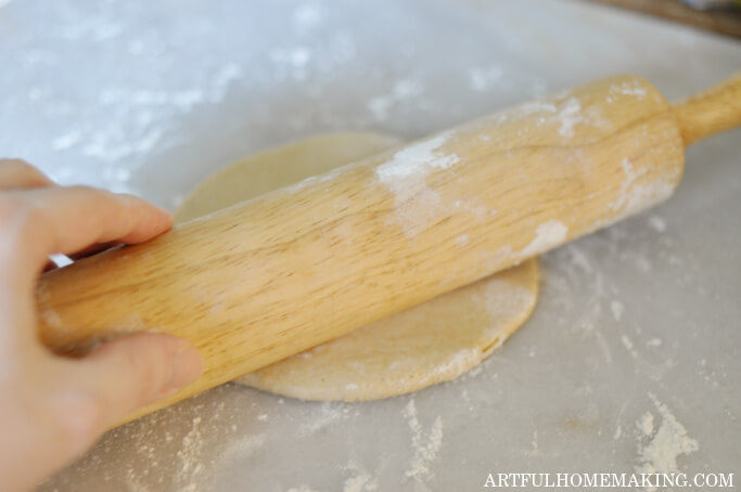 dough and rolling pin