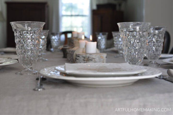 rustic neutral fall tablescape