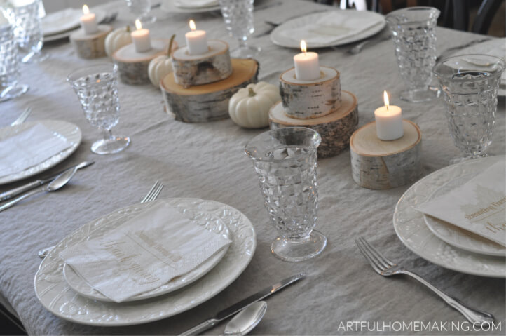 rustic neutral fall tablescape