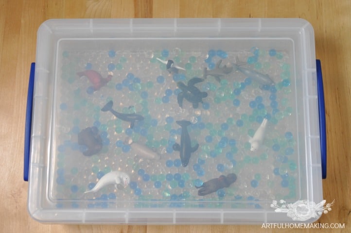 ocean theme sensory bin